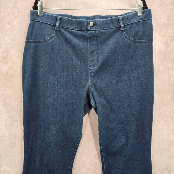 Time and Tru Blue Skinny Stretch Pullon Jegging Bottoms Pants Plus XXL 2XL - Picture 3 of 8